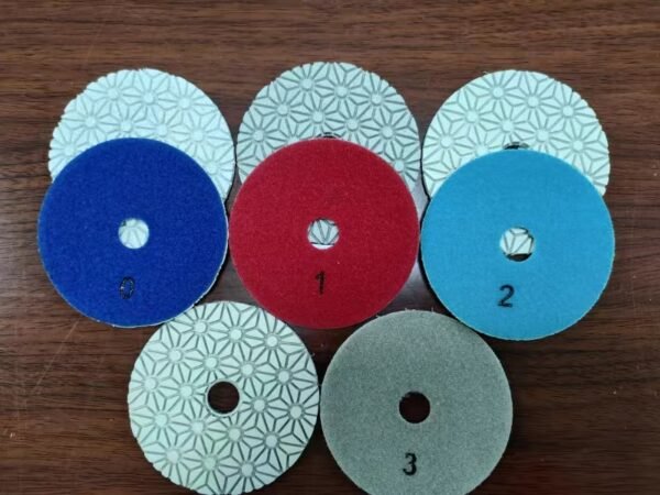 4 Inch 100mm 3 Steps Wet Polishing Pad Diamond Polish Pad Porcelain Granite Polishing Pads for Granite Marble