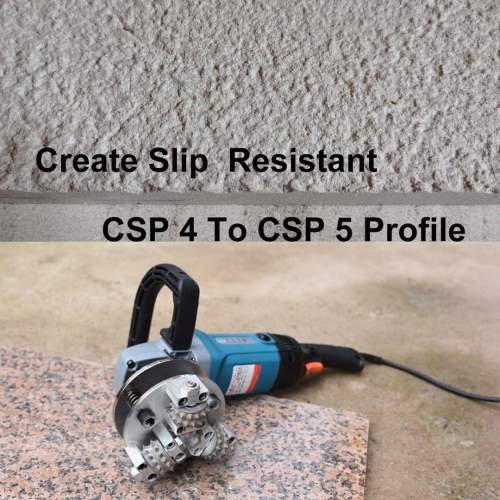 Diamond bush hammer tool for concrete and stone floor, stone and concrete planer for handheld polisher