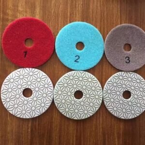 4 Inch 100mm 3 Steps Wet Polishing Pad Diamond Polish Pad Porcelain Granite Polishing Pads for Granite Marble