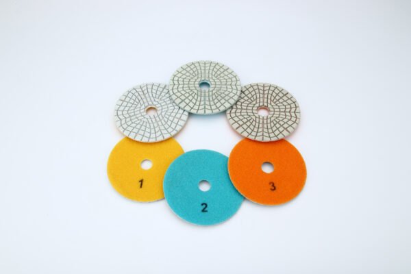 4inch 3 steps wet polishing pad marble granite